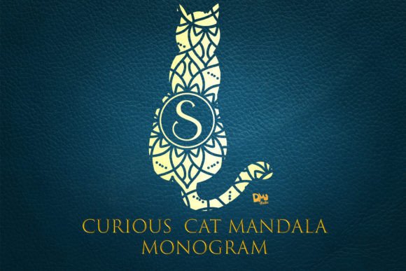 Curious Cat Mandala Monogram: A Playful Decorative Font for Makers