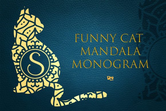 Funny Cat Mandala Monogram: A Playful Decorative Font for Makers