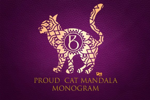 Proud Cat Mandala Monogram: A Whimsical Typeface for Makers